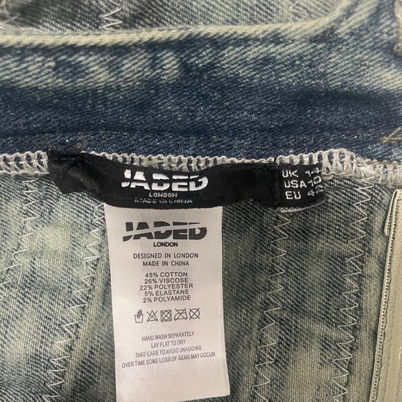 Jaded London- Zip Diamante Denim Corset - Picture 5 of 6